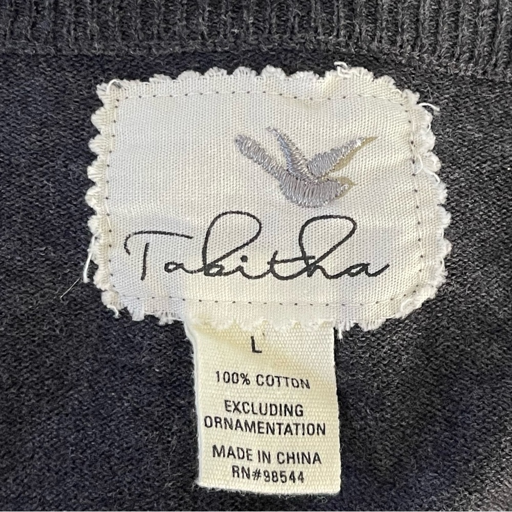 Anthropologie Tabitha Black Cardigan with Floral Embroidery - Picture 3 of 3